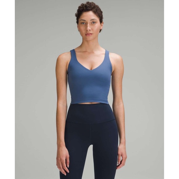 Lululemon Tops - Lululemon Align Tank Top Blue Nulu Cropped Yoga Bra LW1DTWS Size 12